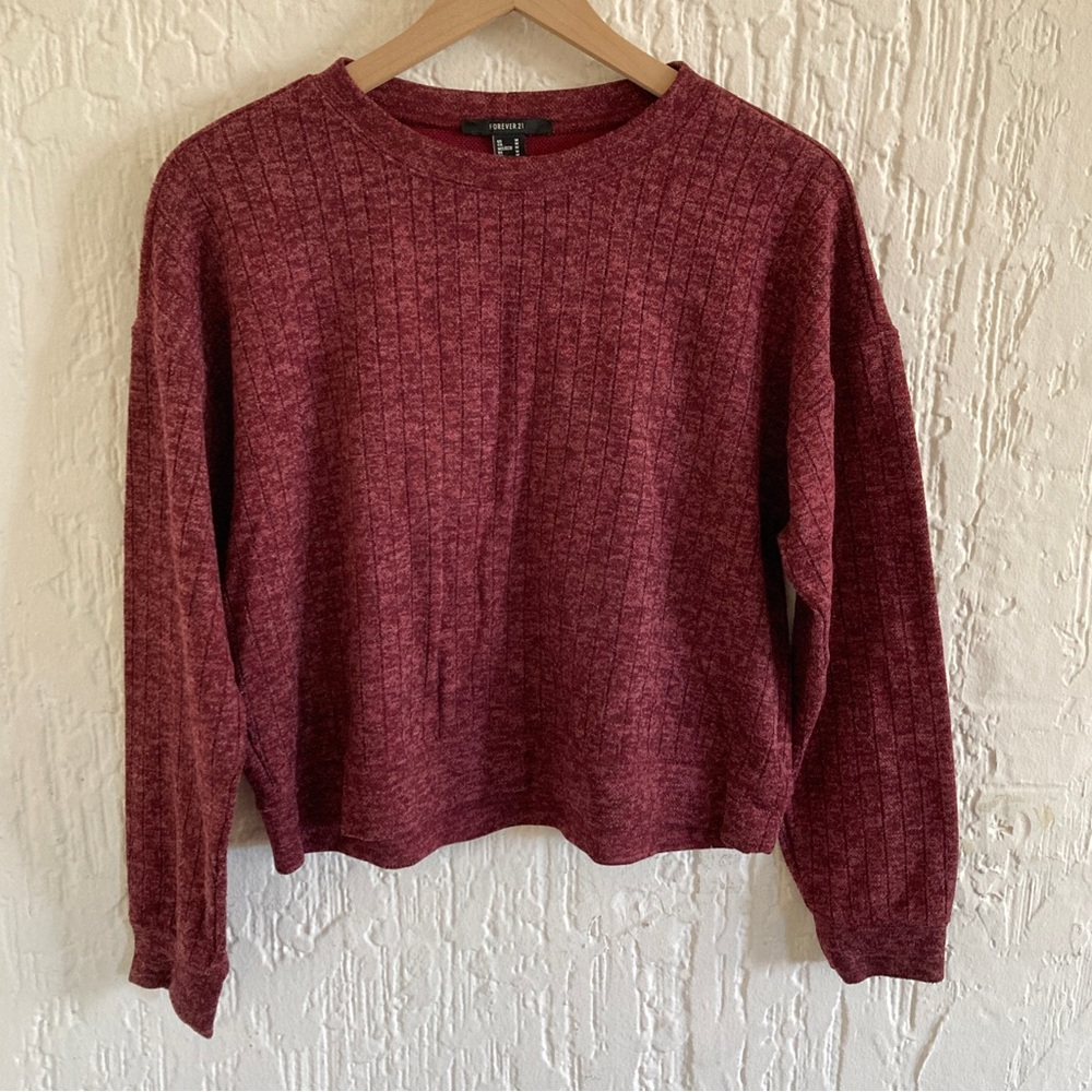Forever 21 Maroon Sweater Long Sleeve Shirt Size Medium
